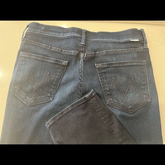 MOTHER Women's Straight Leg Jeans - Dark Blue - Picture 14 of 14